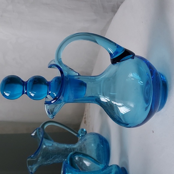 Vintage glass cruet decanter cobalt blue 💙 perfume bottle - Picture 3 of 16